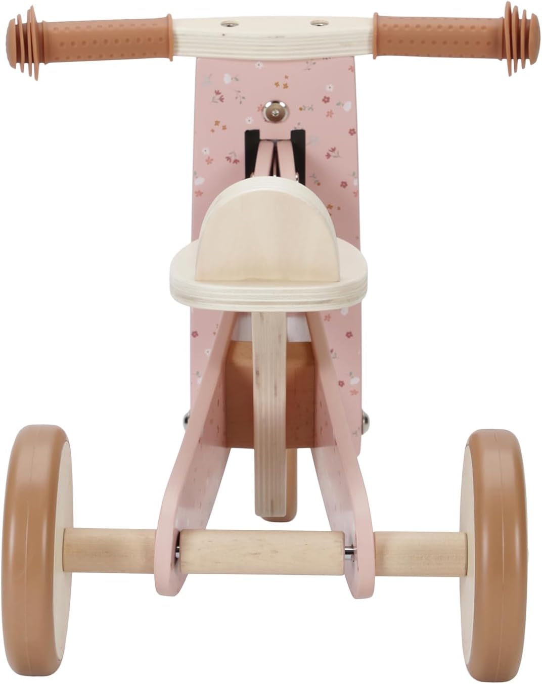 Little Dutch Triciclo de madera rosa con flores - Imagen 4
