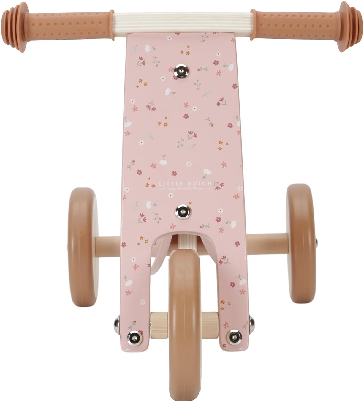 Little Dutch Triciclo de madera rosa con flores - Imagen 3