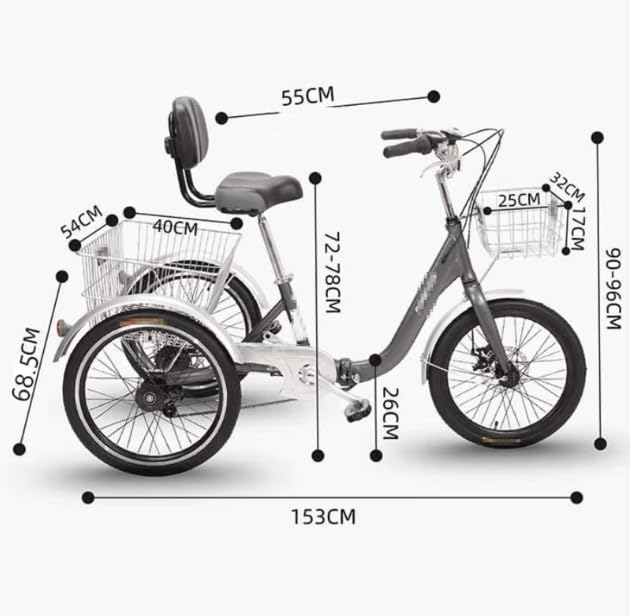 Triciclo Plegable Black con Cambio de 7 Velocidades - Imagen 2