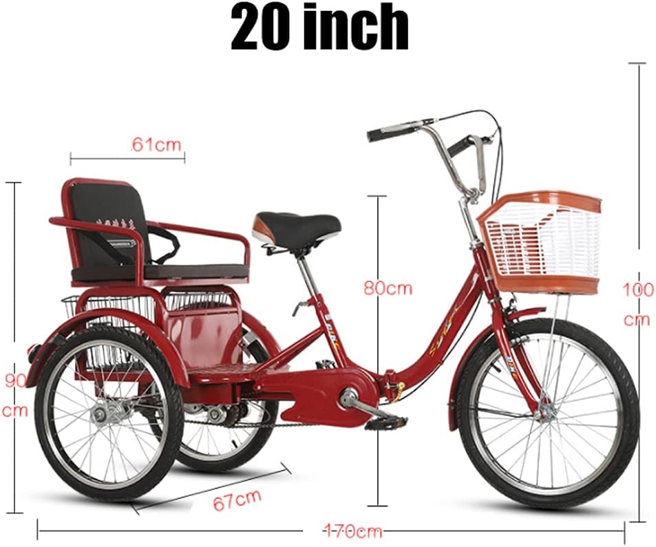 Triciclo plegable para adultos con cesta de compras - Imagen 2