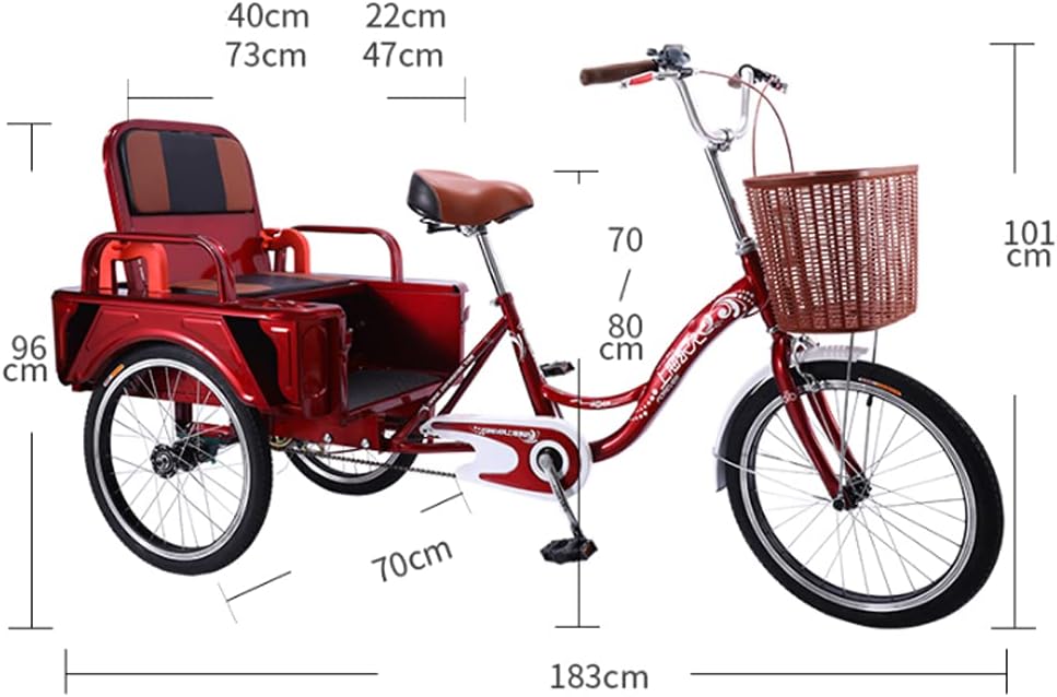 Triciclo Adultos con Cesta para Compras 20 Pulgadas - Imagen 2