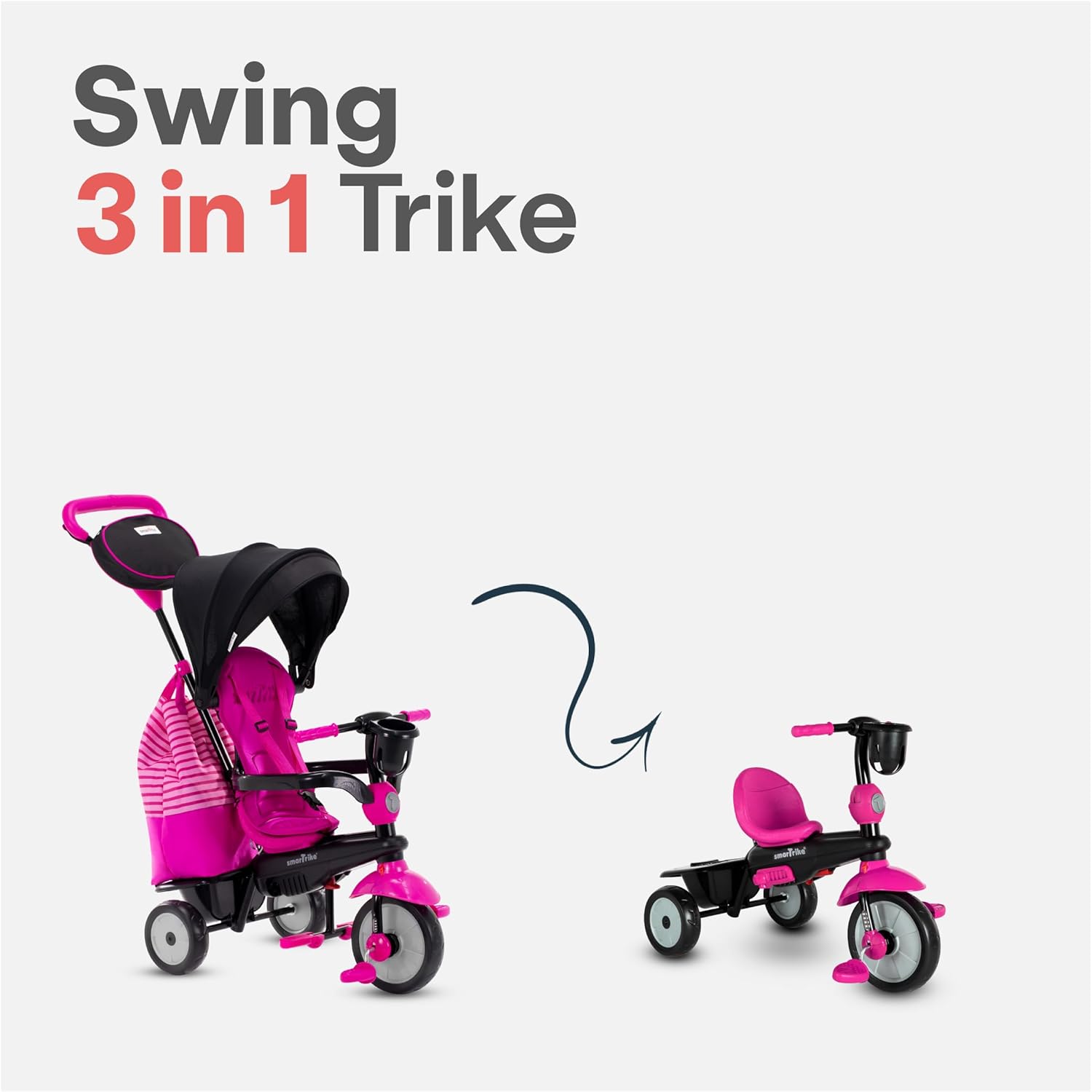 smarTrike Triciclo 4 en 1 Rosa para Niños - Imagen 2