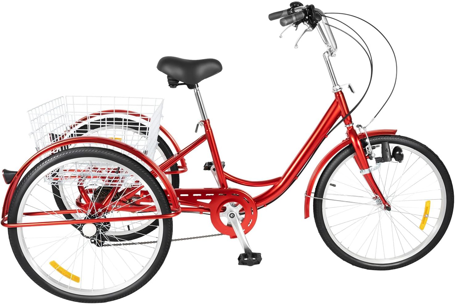Triciclo para adultos de 6 velocidades color rojo
