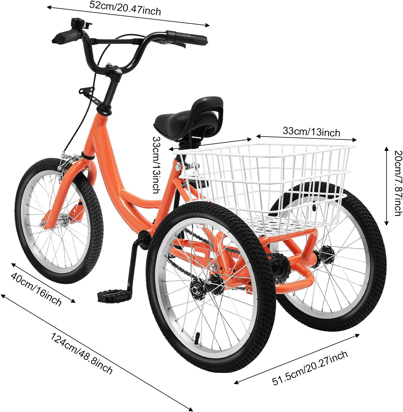 Levkitch triciclo 16 pulgadas con cesta de compra - Imagen 2