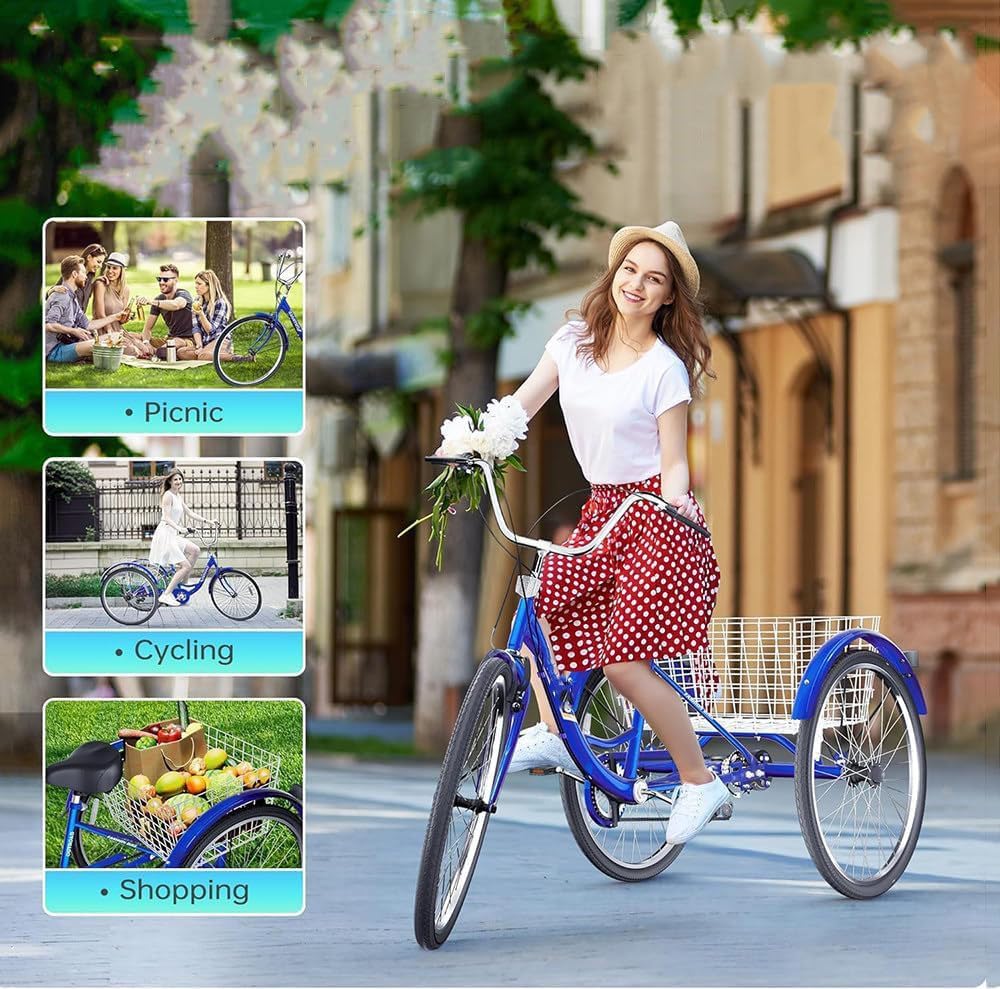 Triciclo Eléctrico 24" para Adultos con 3 Modos de Conducción - Imagen 6