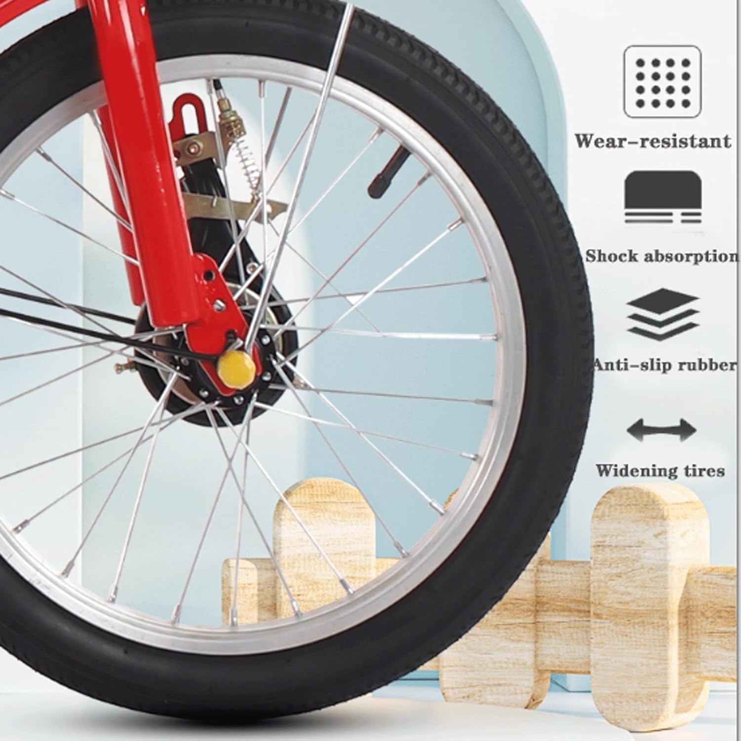 Triciclo para Adultos 20in Beige con Cesta Grande - Imagen 4