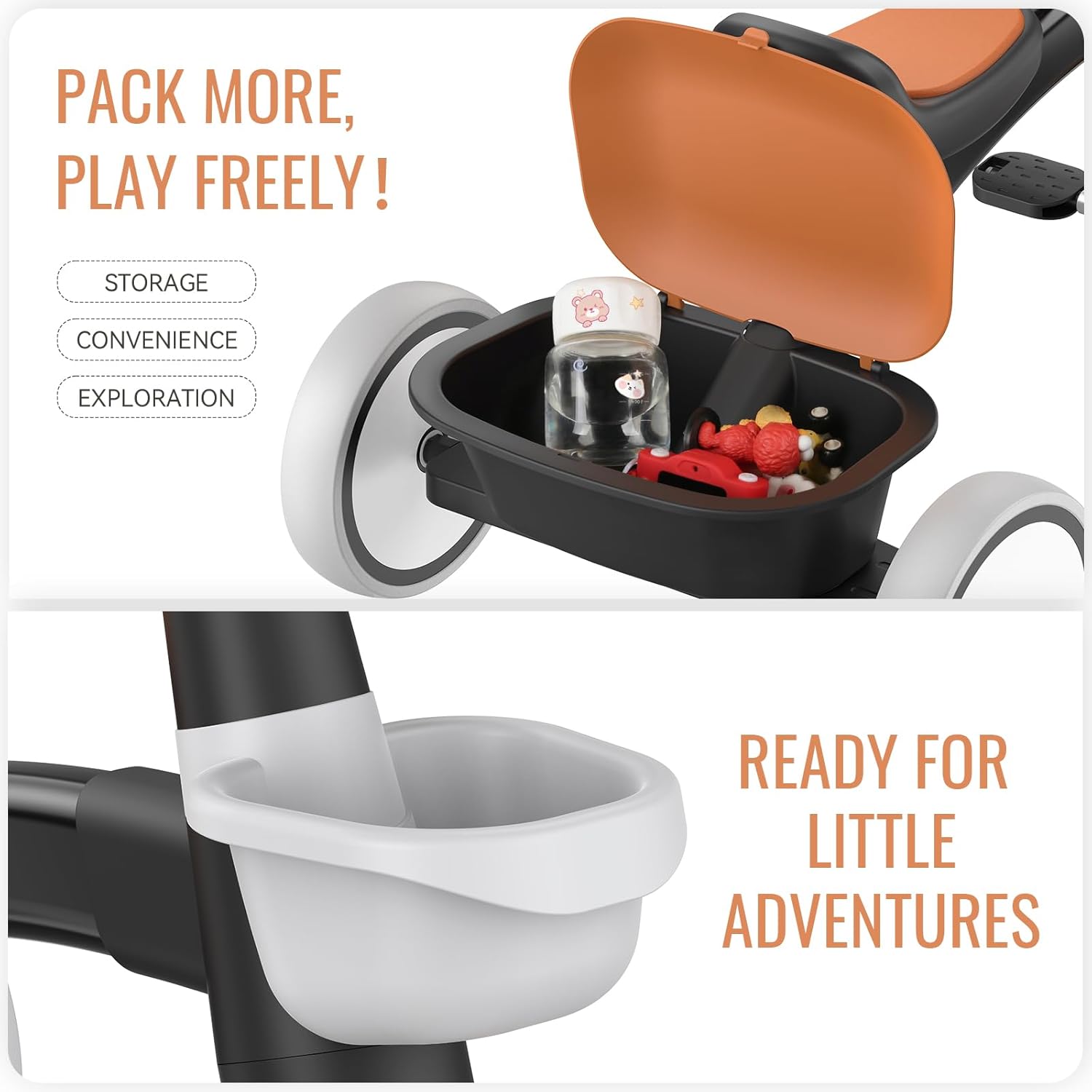 SEREED Triciclo Ajustable para Niños 2 a 5 Años - Imagen 5