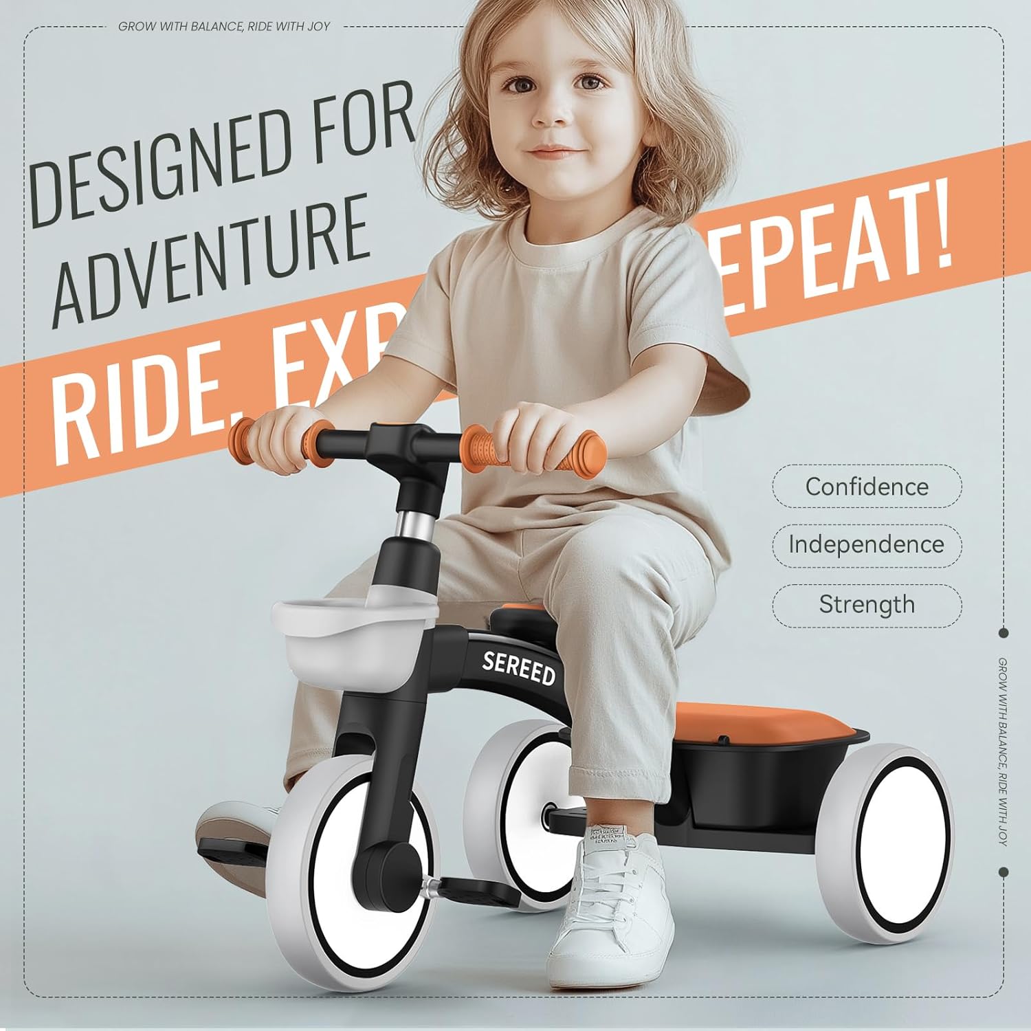 SEREED Triciclo Ajustable para Niños 2 a 5 Años - Imagen 2