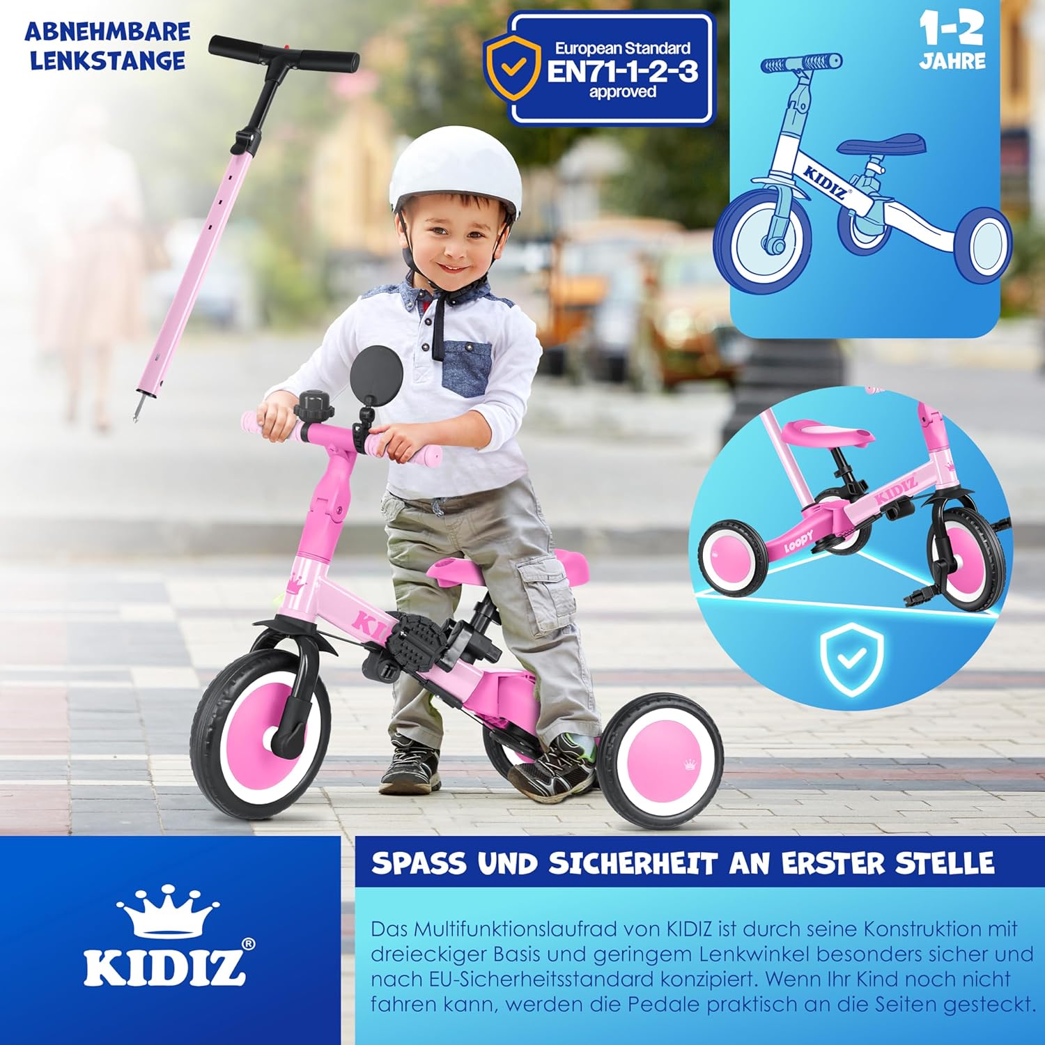 KIDIZ® Bicicleta de Balance 6en1 para Niños de 1 a 5 Años - Imagen 4