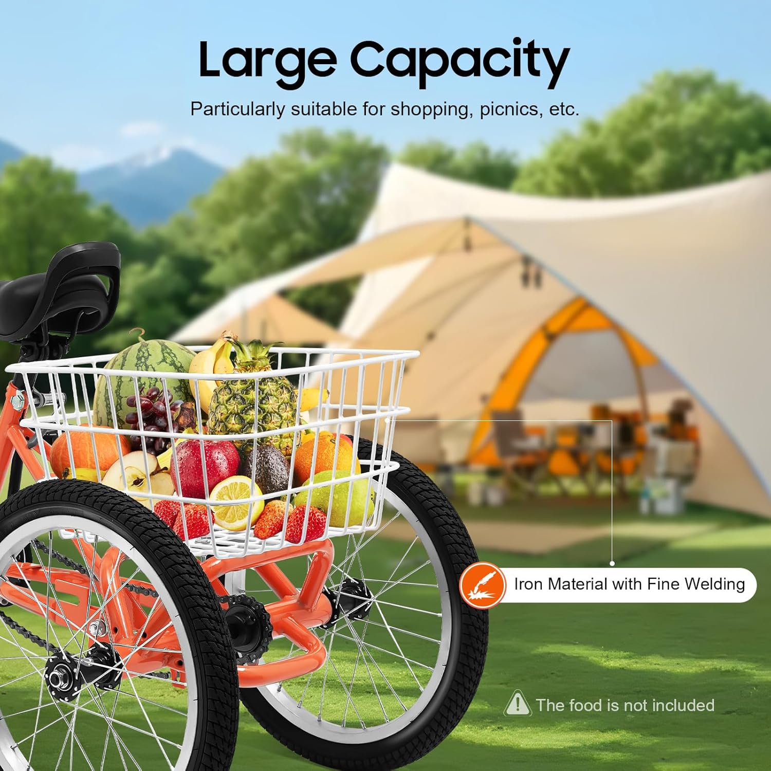 Levkitch triciclo 16 pulgadas con cesta de compra - Imagen 7