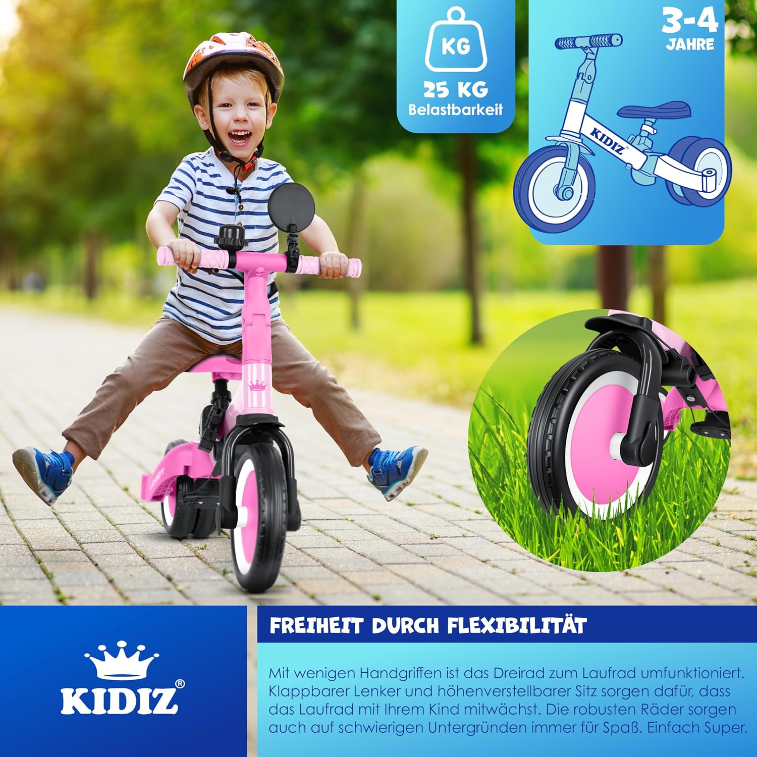 KIDIZ® Bicicleta de Balance 6en1 para Niños de 1 a 5 Años - Imagen 6